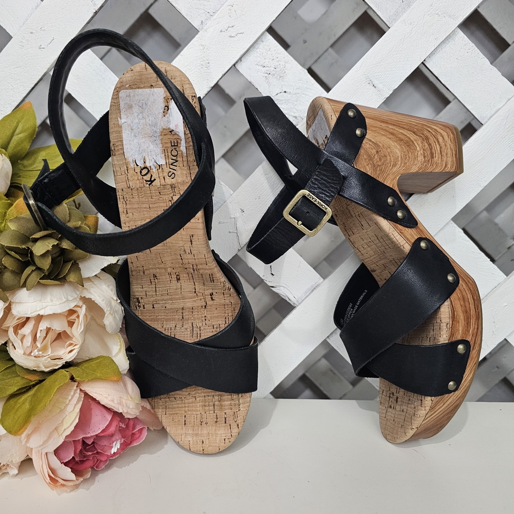 Kork Ease Black Comfort Sandals with Cork Sole Size 10 NWOT